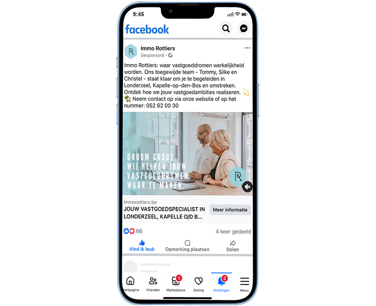 Adverteer op Google, Facebook, Instagram en LinkedIn door Zimmo