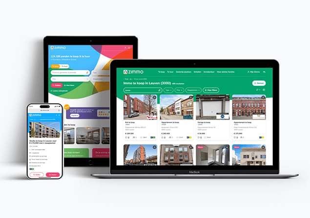 Mockups Zimmo diverse schermen