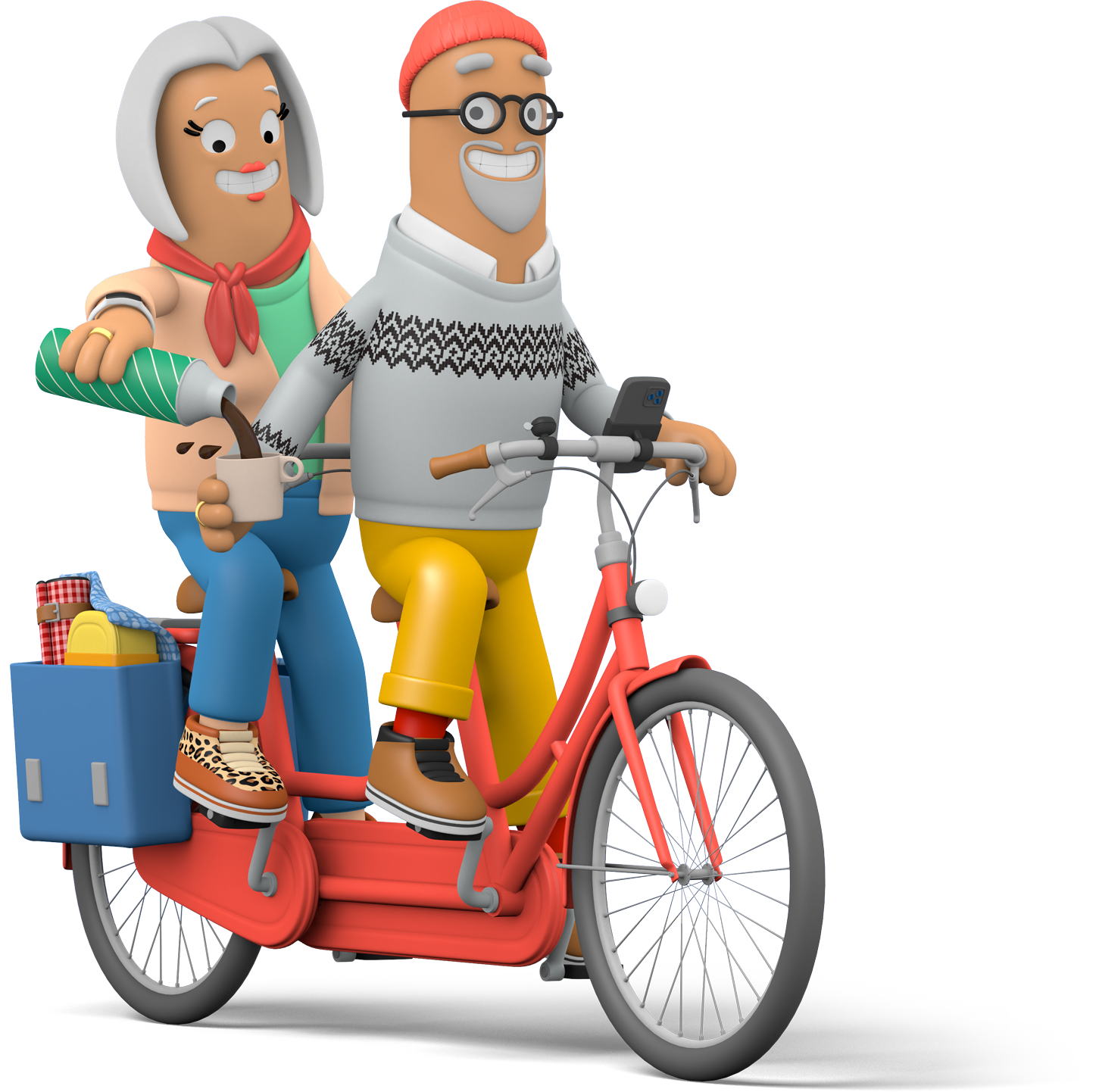 Les cyclistes qui parcourent un itinéraire Zimmo en vélo.