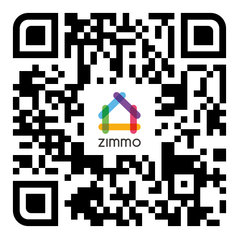 Code QR pour télécharger l’application Zimmo.