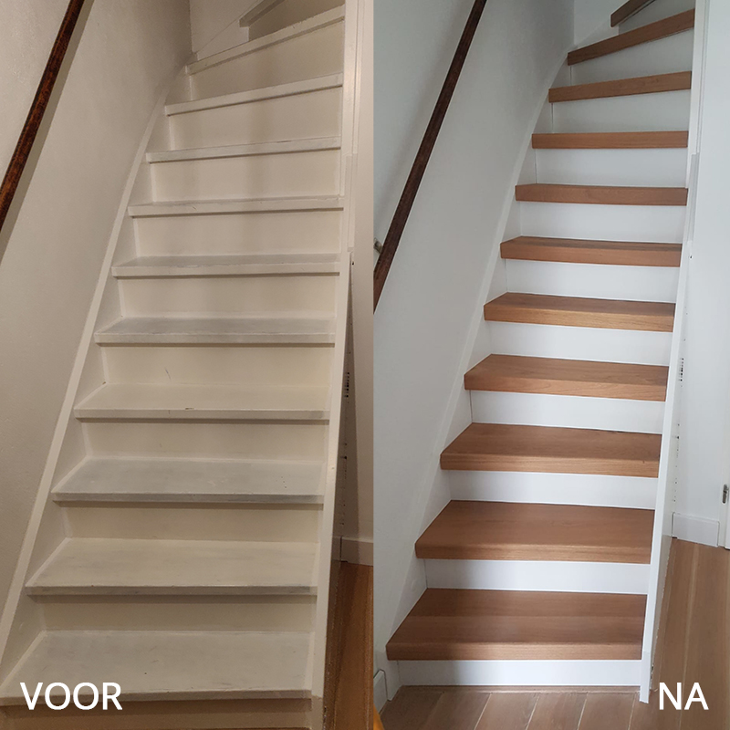 Traprede laminiaat voor en na