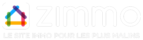 Zimmo logo met FR baseline - Te gebruiken bij: donkere achtergrondkleur