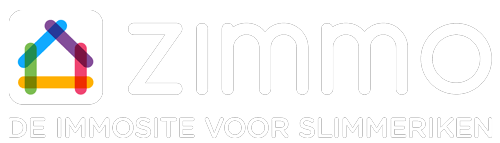 Zimmo logo met NL baseline - Te gebruiken bij: donkere achtergrondkleur